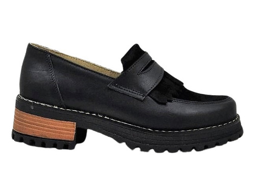 Mocasín De Mujer Cuero Negro