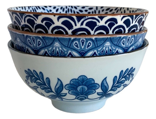 Bowl Compotera Ceramica Estampada Diseño Surtido Pack X 3