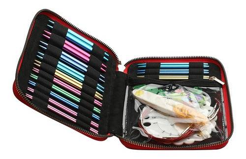 Imagen 5 de 7 de Set Estuche Palillos Circulares Intercambiables Y Accesorios