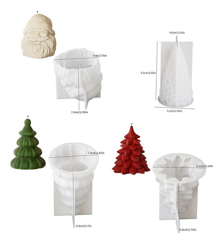 Vela 3d De Papá Noel Con Molde De Silicona Para Árbol De Nav