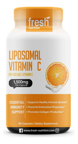 Vitamina C Liposomal: El Único 1500 Mg Por Cápsula (no 2 Cáp