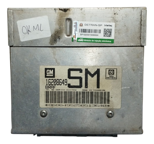 Modulo Injeção Eletrônica Gm Sm Braf Corsa 1.6 8v 16208649