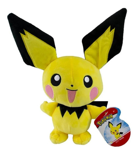 Imagem 1 de 4 de Pelúcia Pokémon - Figura Pichu 18cm - Wct Sunny Licenciada