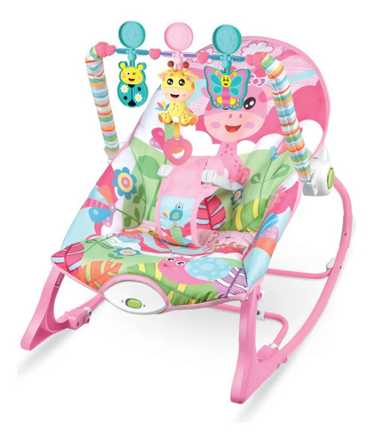 Cadeira de balanço para bebê Color Baby Encantada R9217 rosa