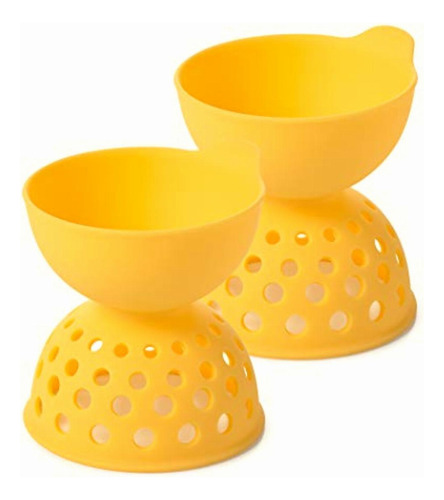 Oxo 11207000 Juego Silicón Huevos Pochados, Amarillo, 2