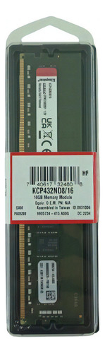 Memória P/servidor Kcp 16gb Dimm Ddr4 3200mhz Non-ecc, Cl22