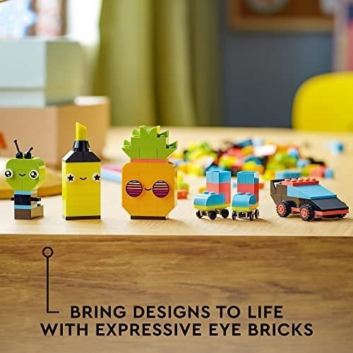 Lego Classic Creative Neon Fun Brick Box Set, Juguete De Con