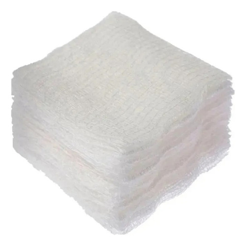 Compressa Gaze Estéril 11 Fios 7,5x7,5 Kit 50 Pacotes 500un Cor Branco