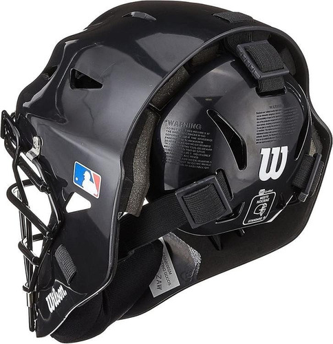 Imagen 3 de 3 de Casco Careta De Catcher Wilson Prestige Adulto Negra Hockey