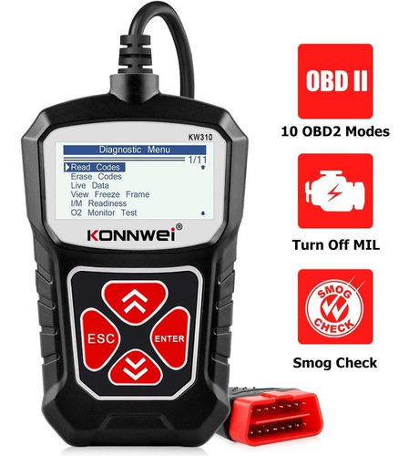 Escaner De Diagnóstico Automotriz Konnwei Kw310 Con Cables