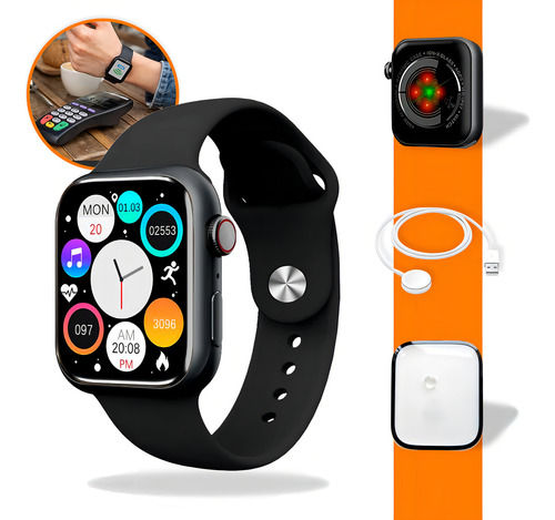Mzcell Mactive Pro 2024 Smartwatch X9/W29 série 9 Nfc Gps pelicula caixa cor preto