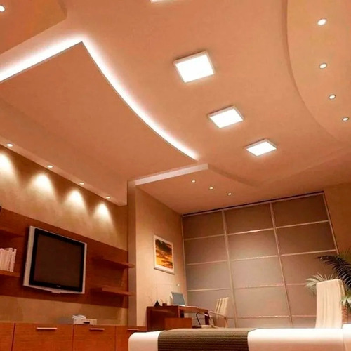 Imagen 8 de 10 de Panel Led Exterior Plafon 12w Cuadrado 17cm Blanco