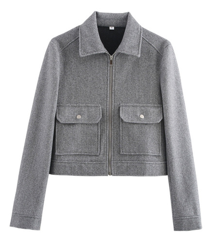 Chaqueta Con Cremallera De Moda Para Mujer