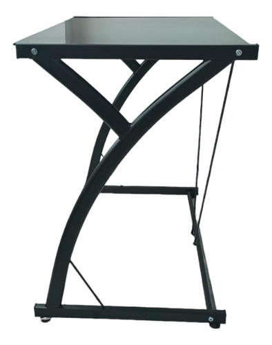 Escritorio Akivoy Metalico Color Negro Home Office De Vidrio