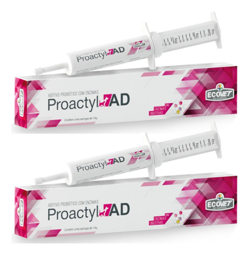 Proactyl Ad 14g Probiotico Kit Com 2 Unidades Cachorro Gato