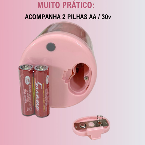 Apontador Lápis Elétrico Automático Crianças Escolar A Pilha Rosa