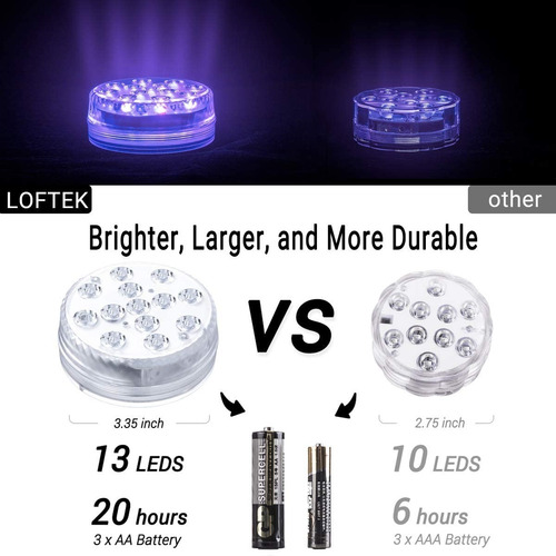 Luces Led Multicolor Control Sumergibles En Agua Piscina Rgb