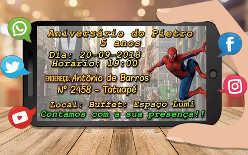 Convite Virtual Homem Aranha