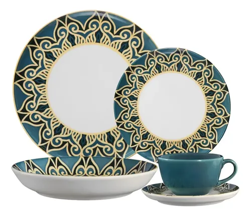 Ap. De Jantar 20pçs Gálata Decoração Com Relevo Flat Oxford