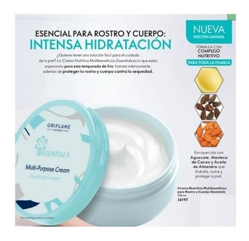 Imagen 2 de 3 de Crema Facial Y Corporal Multibeneficios / Oriflame