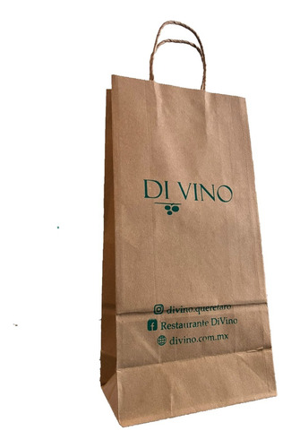 Bolsa Kraft C/asa Retorcida 16x8x32 Cm (50 Pzas) Kraft Lisa Kraft
