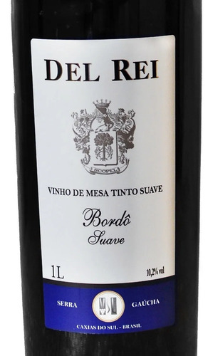 Imagem 4 de 9 de Vinho De Mesa Tinto Suave Bordo Del Rei 1 Litro Nacional