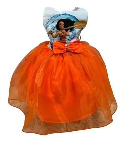 Vestido Laranja Moana Infantil