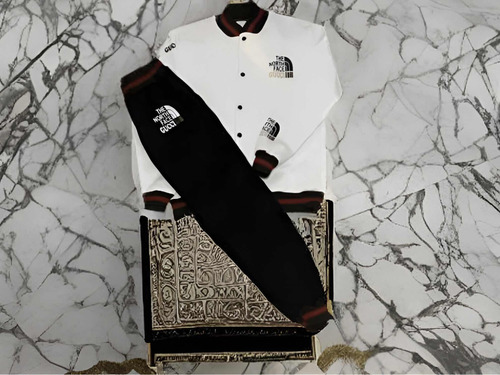 Conjunto Para Hombre The North Face Gucci - Blanco Y Negro