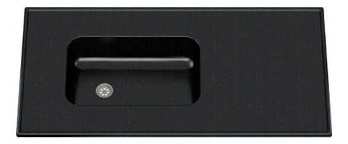 Mesada Marmol Sintetico Durafort 140x53cm C/bacha Reversible Color Negro