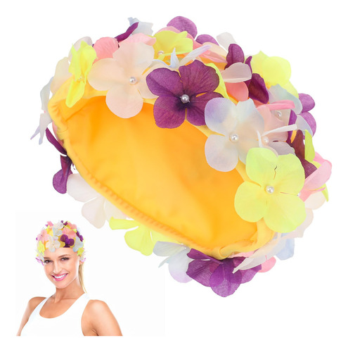 Gorra Natacion Diseño Petalo Floral Para Mujer