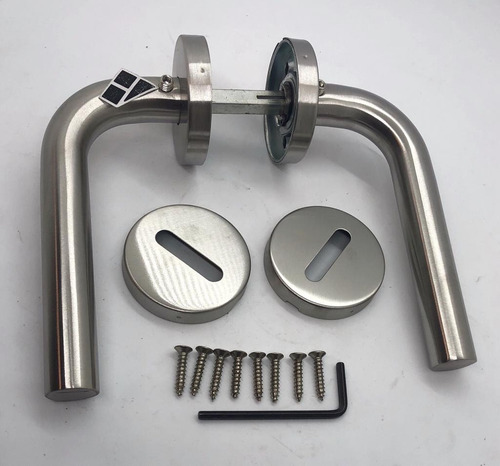 Imagen 5 de 8 de Manija Picaporte Media Curva Doble Acero Inox Tipo Toshi