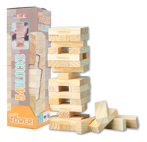 Juego De Mesa Torre De Madera 54 Bloques Magnific Tower 