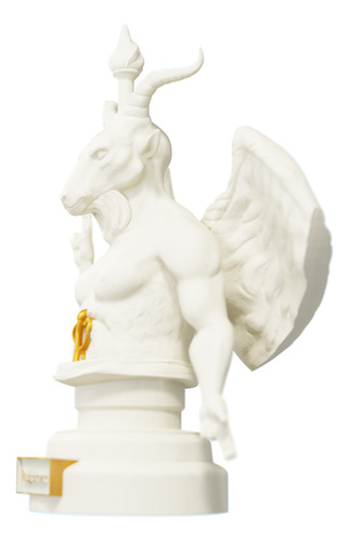 Estátua Busto Baphomet Bafomé Wicca Cor Cor Mármore Dourado