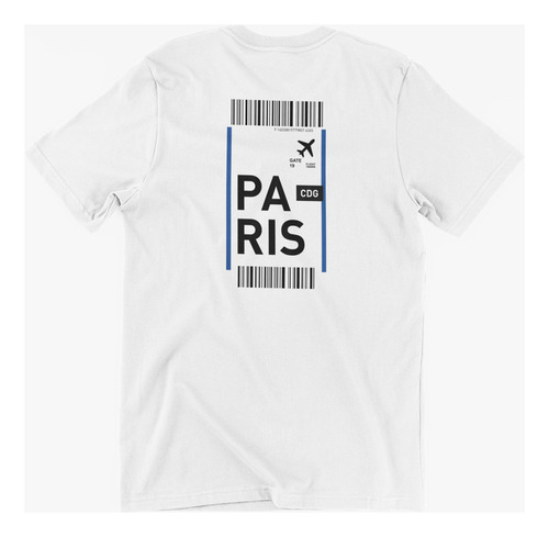 Playera Para Hombre Boleto De Avion Paris