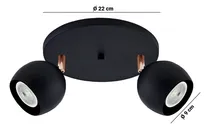 Comprar Lampara Aplique Techo Persa 2 Luces Plafon Redondo Bocha Movil Gu10 Negro Cobre Gioluce 2896-2