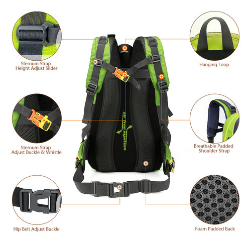 1 Mochila De Viaje Resistente Al Agua De 40 Litros, Para