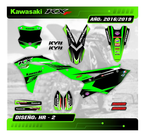 Kit Calcos - Gráfica Kawasaki Kxf 250/450 - 2017-2020