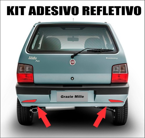 Kit Adesivos Refletivo Para-choque Uno Mille Sx Ex Acessório