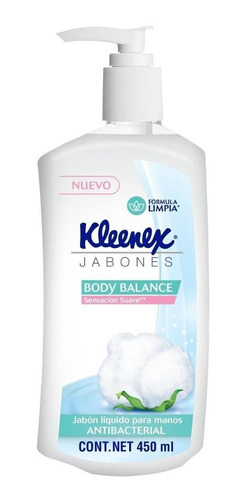 Jabon Liquido Manos Kleenex Body Balance Dispensador 450ml