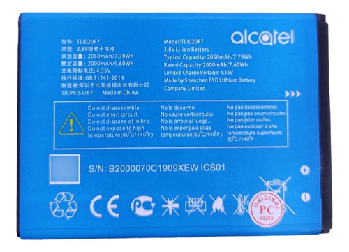 Bateria Alcatel Tetra Pixi 4 Tli020f7