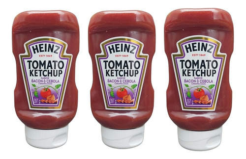 Ketchup Heinz Bacon & Cebola Caramelizada Kit Com 3 X 397g