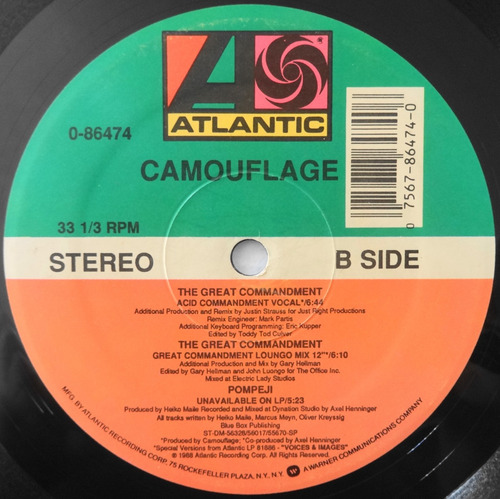 Camouflage The Great Commandment (justin Strauss Remix) (Usado)