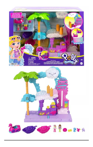 Polly Pocket Auto Lavado Flamingo Cambia De Color Original 