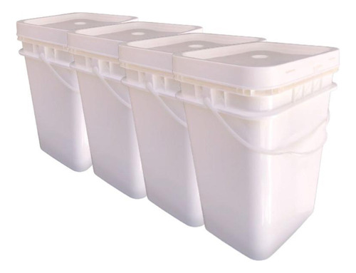 Pote para alimentos Nastripack Balde pernambuco retangular 20l - 4 pçs 20L branco