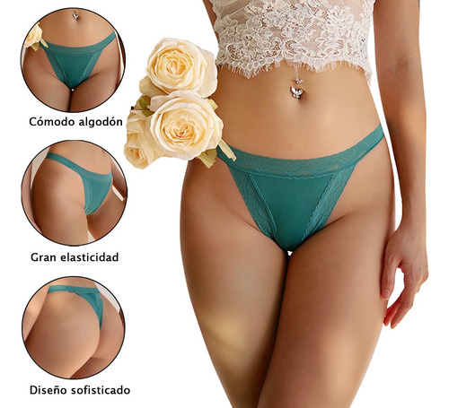 Tangas Para Mujer, Ropa Interior Con Ribetes De Encaje De Al