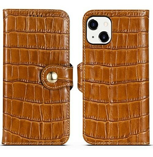 Nincyee Funda Tipo Billetera De Cuero Genuino Para iPhone 13