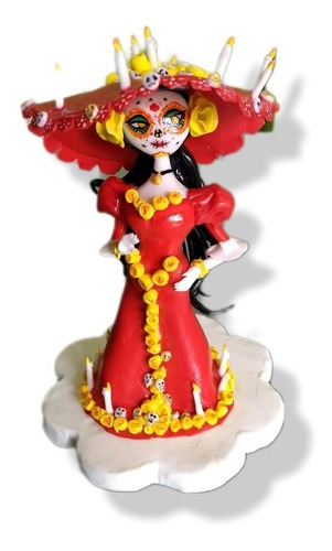 Catrina El Árbol De La Vida En Porcelana Fria