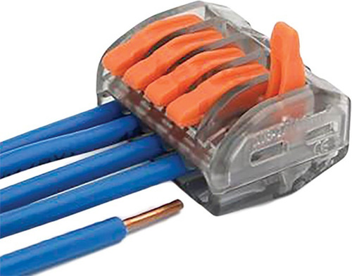 Imagem 2 de 7 de 10 Conector Elétrico Borne Emenda 5 Fios Tipo Wago 222-415