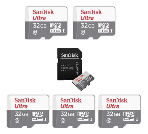 Kit 5 Cartão Memória 32g Sandisk Ótima Opção P/ Camêra Espiã