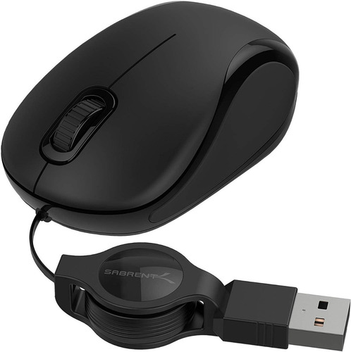 Mouse Óptico Mini Usb Con Cable Retráctil Laptop Y Pc 107